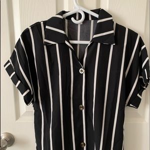 Black and white blouse